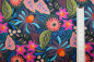 Preview: Designerbaumwollstoff Bahia Flora on dark blue (10 cm)